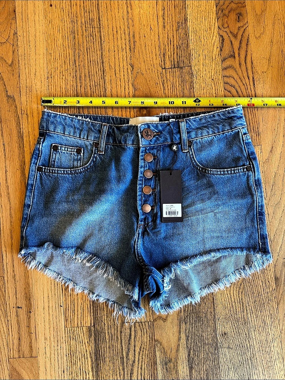 One Teaspoon The Outlaw Denim Cutoff Jean Shorts Blue Waist 25 NWT
